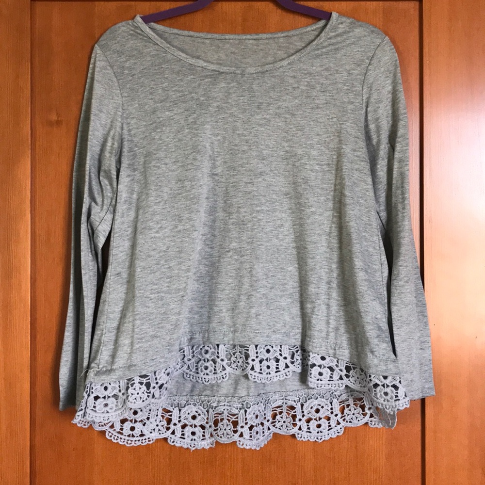 Grey top with lace